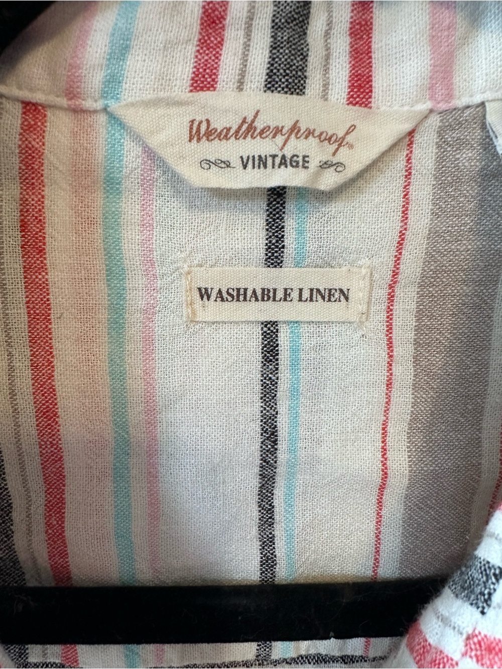 Weatherproof Women's White Striped Button-Front Tie Hem Shirt - Pink, Blue, Gray - Picture 4 of 6